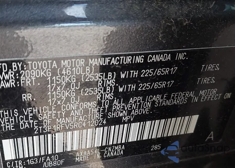 2024 Toyota Rav4 Xle from USA, damaged, VIN 2T3P1RFV5RC412024